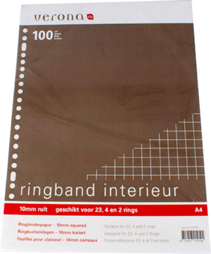 Ringbandnterieur a4 23r geruit 10mm 100