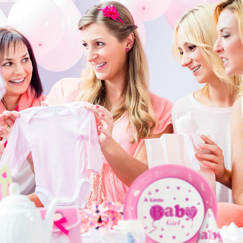 Load image into Gallery viewer, Relaxdays partyset geboorte meisje 19-delig

