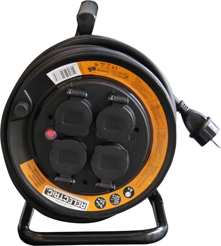 Kabelhaspel relectric relec493760 zwart, oranje