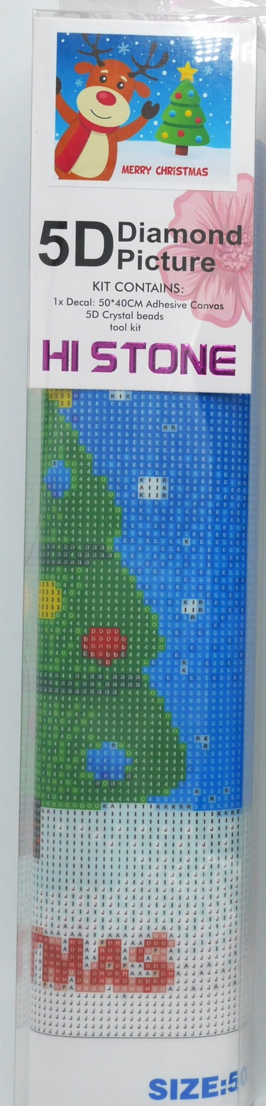 Jonotoys diamond painting - merry christmas rendier en boom - 40x50 cm