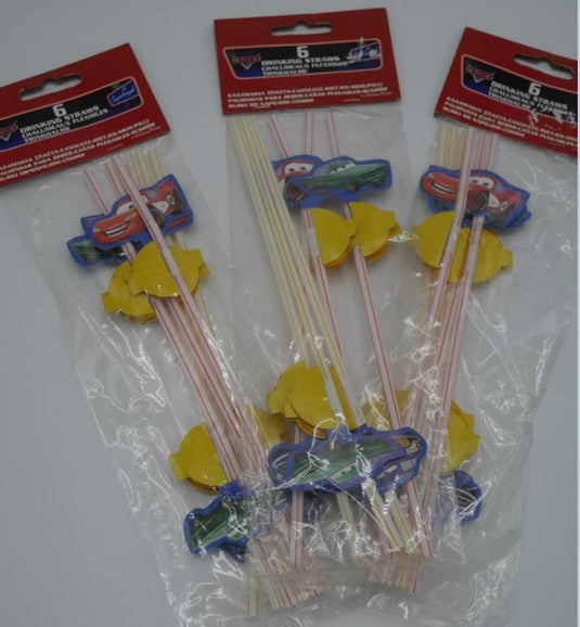 Van der doelen cars rietjes met waaier 18 stuks, leuk voor op elk feestje