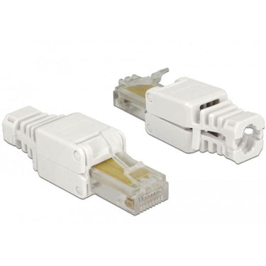 Delock rj45 plug cat.5e utp toolfree stekker (wit, 2 stuks)
