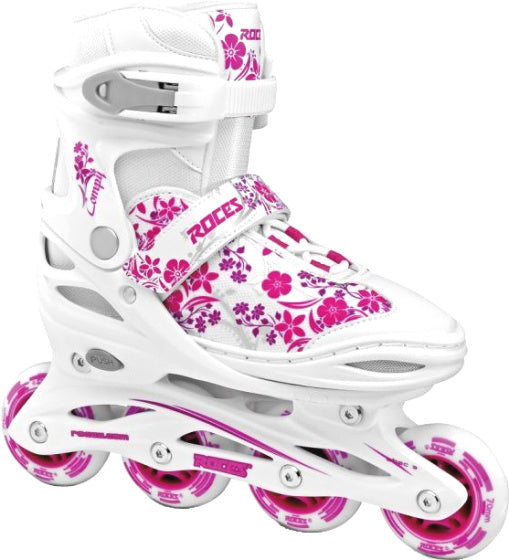 Load image into Gallery viewer, Roces Compy 8.0 inlineskates softboot meisjes wit roze maat 34-37
