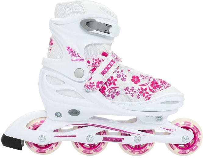 Load image into Gallery viewer, Roces Compy 8.0 inlineskates softboot meisjes wit roze maat 34-37
