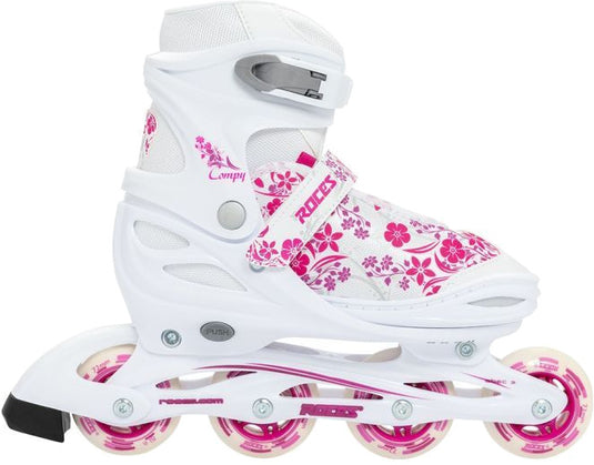 Roces Compy 8.0 inlineskates softboot meisjes wit roze maat 34-37