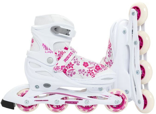Roces Compy 8.0 inlineskates softboot meisjes wit roze maat 34-37