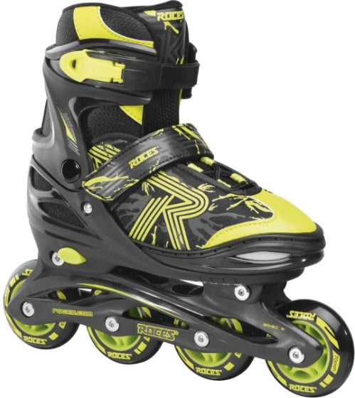 Load image into Gallery viewer, Roces Inline skates Jokey 3.0 softboot 82A zwart geel maat 30-33
