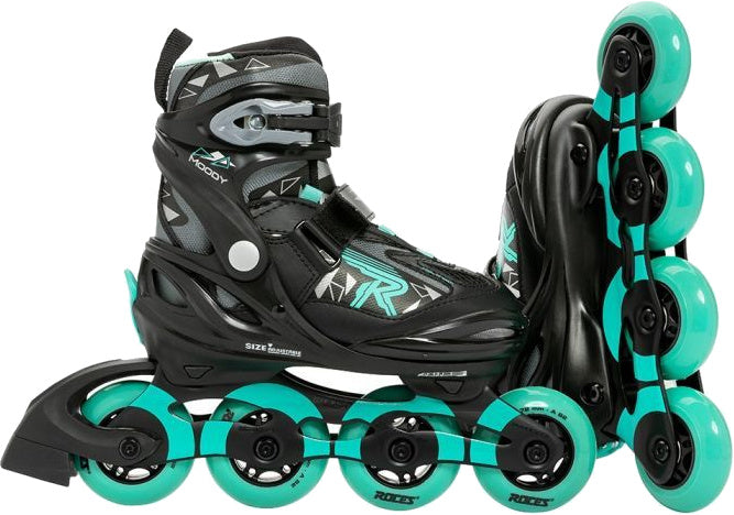 Load image into Gallery viewer, Roces Inline skates Moody Tif 82A zwart aqua maat 30-35
