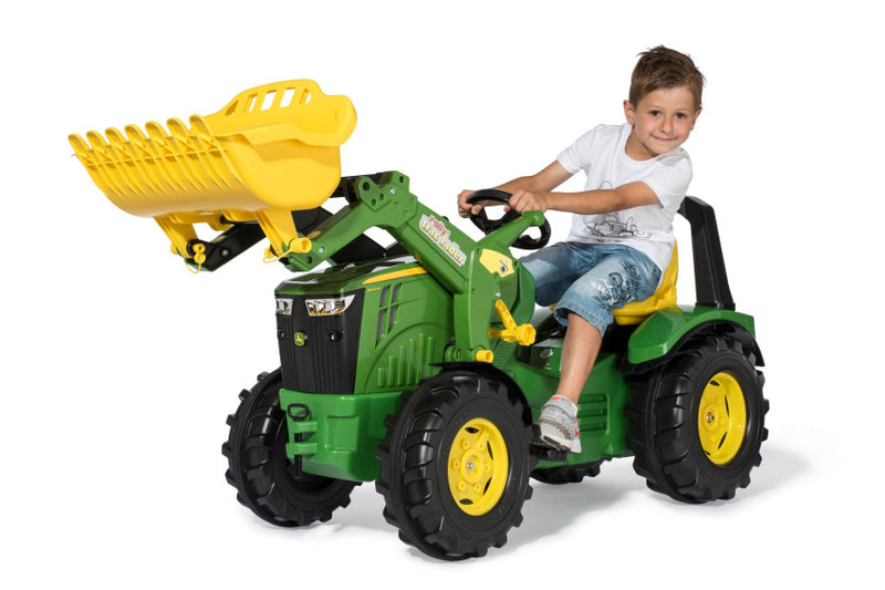 Load image into Gallery viewer, Rolly toys Premium John Deere X-Trac 8400R met voorlader groen

