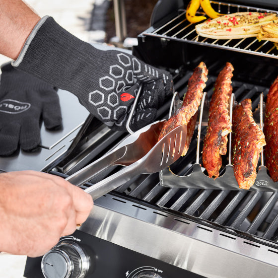 Load image into Gallery viewer, Rösle Premium barbecuehandschoenen 33,5 cm zwart 2 stuks
