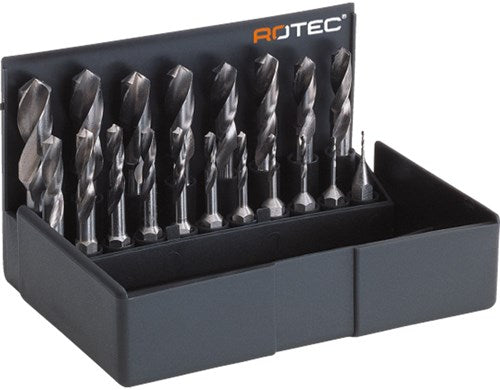 Rotec 19 dlg. cassette boor-bits 1,0-10,0x0,5 mm oplopend - 9002037