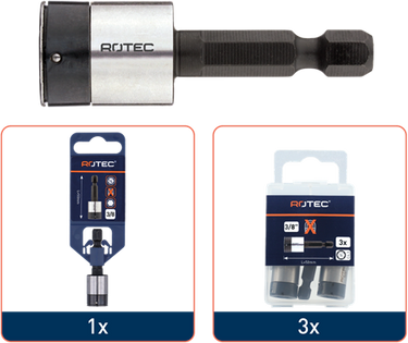 Rotec dopsleutel | e6.3 | 1 4 bitopname | niet-magnetisch | sw 3 8 x50 - 819.30301