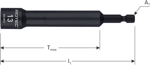 Rotec dopsleutel extra diep | e6,3 | bitopname | sw 17x110 75 - 822.0017