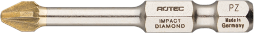 Rotec impact schroefbit pz 2 | l=50 | e6.3 | diamond | 2 stuks - 817.13022