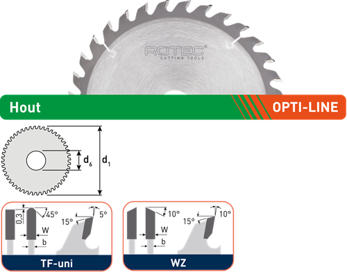 Rotec opti-line hm cirkelzaagblad voor handmachines | ø160x2,2x20 | z=48 | tf-uni - 553.0132