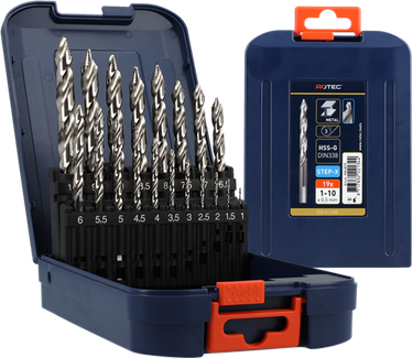 Rotec spiraalborenset | 104 - step-x | din 338 | 19-dlg | ø1-10 abs - 900.0070