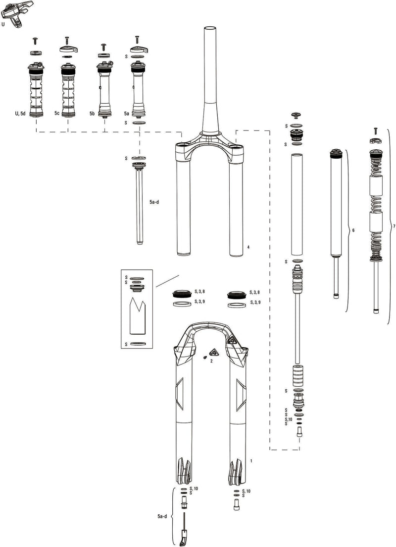 Load image into Gallery viewer, Rockshox verende voorvork recon silver rl susp.fork rs recon sil.rl 1,5 to 1 1 8 black
