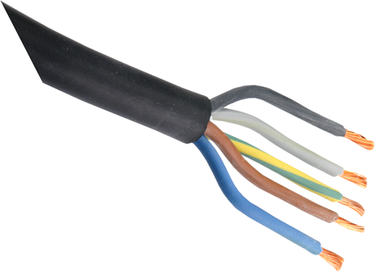 Enzo rubber kabel glad 5x2.5 zwart 2m