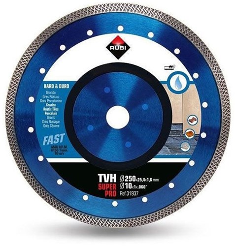 Rubi tvh 250 superpro - diamantschijf - turbo viper segment - 250mm - lasergesneden