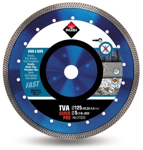 Rubi tva superpro - diamantschijf - 125mm - turbo viper rand - voor droge snede