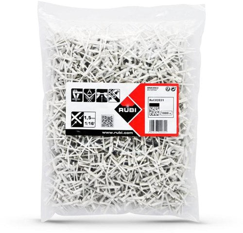 Afbeelding laden in galerijviewer, Rubi tegelvoegkruisjes | 1,5 mm | doos 1000 st - 02031
