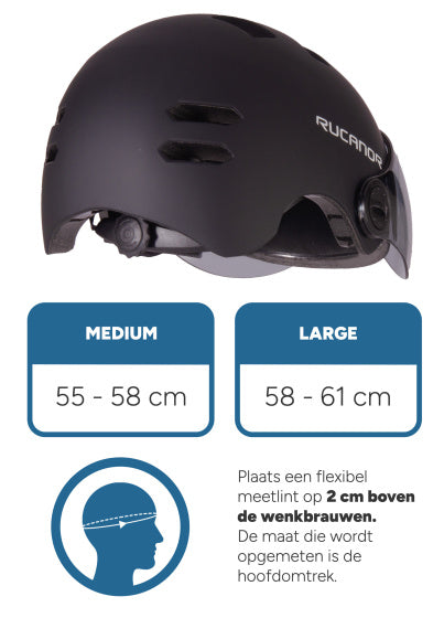 Load image into Gallery viewer, Rucanor Urban Sprint Fietshelm Verstelbaar Zwart Maat 55-58 cm (M)
