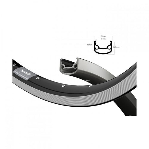 Rigida velg ryde 28 (622) sputnik 36g | zwart | geslepen