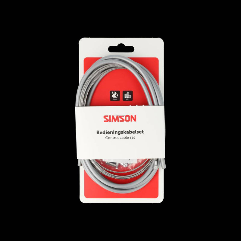 Load image into Gallery viewer, Simson remkabelset compleet universeel grijs rvs
