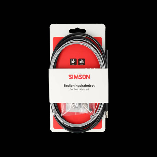 Simson trommelremkabelset compleet universeel zwart rvs