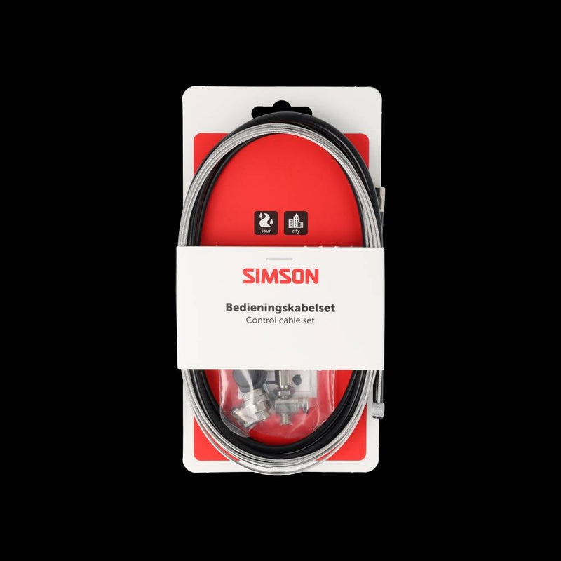 Load image into Gallery viewer, Simson remkabelset compleet rvs shimano rollerbrake zwart
