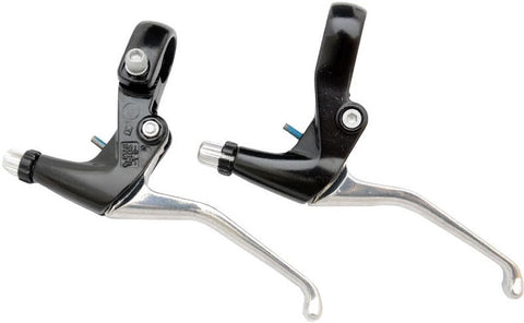 brake lever set v-brake/cantilever 4-finger black 2-piece