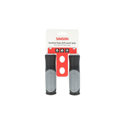 Simson Ergo Shift Handvatten - Zwart-licht grijs - 92mm - fiets