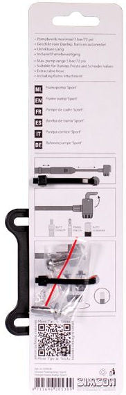 Load image into Gallery viewer, Simson framepomp Sport zwart op kaart
