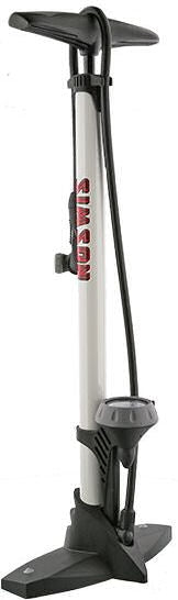 bicycle pump with pressure gauge steel 61 cm white (020601)