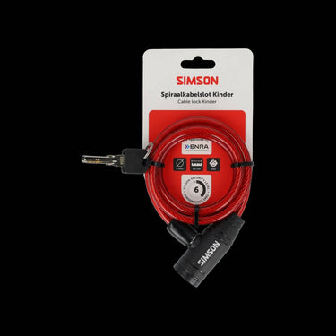 Simson spiraalkabelslot kinder 8mm x 90cm