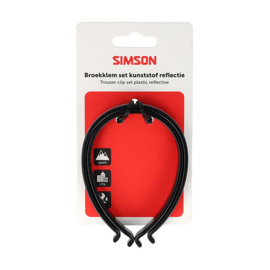 Simson Broekklemmen kunststof reflectie per set op kaart