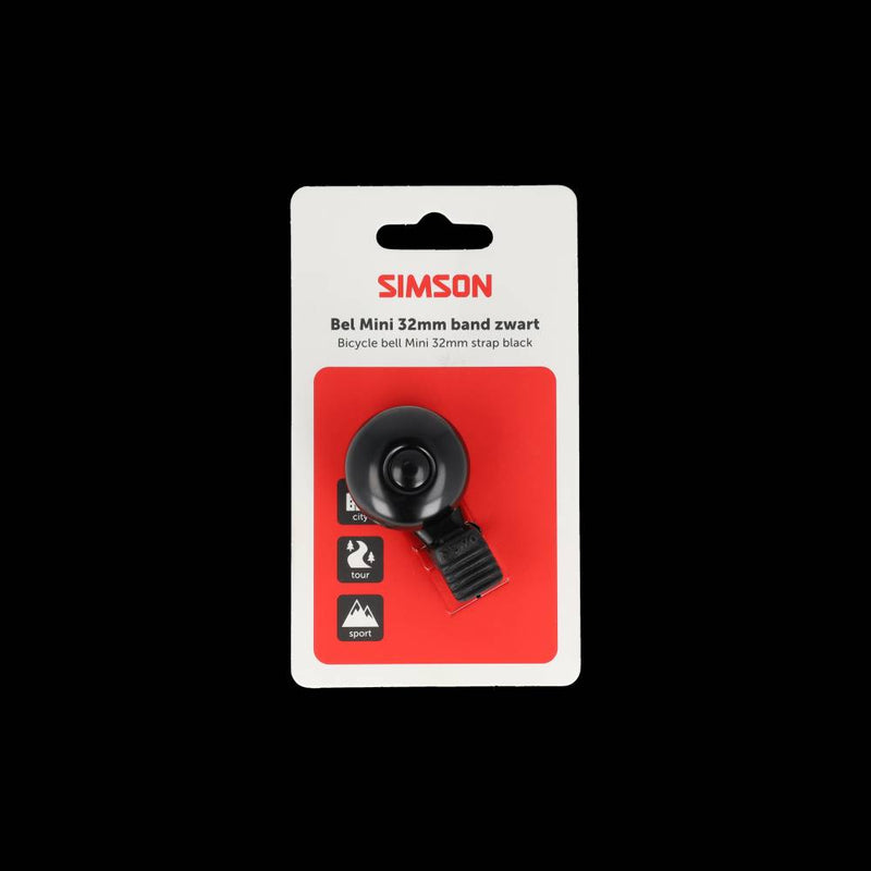 Load image into Gallery viewer, Simson bel mini 32mm flex-band bevestiging zwart
