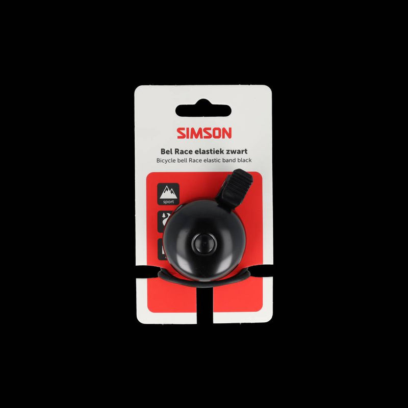 Load image into Gallery viewer, Simson racefietsbel met elastische bevestiging - zwart
