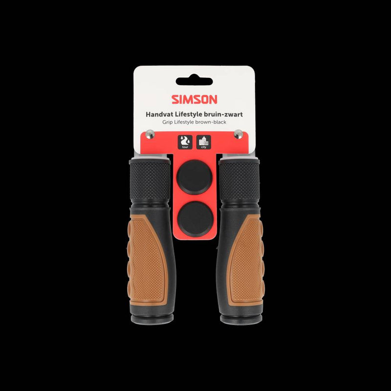 Load image into Gallery viewer, Simson handvatset lifestyle middenbruin zwart

