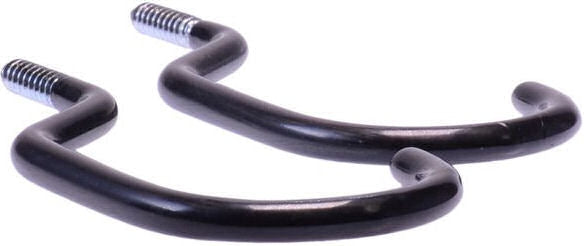 Load image into Gallery viewer, Simson fietsophanghaak zwart per 2 stuks op kaart
