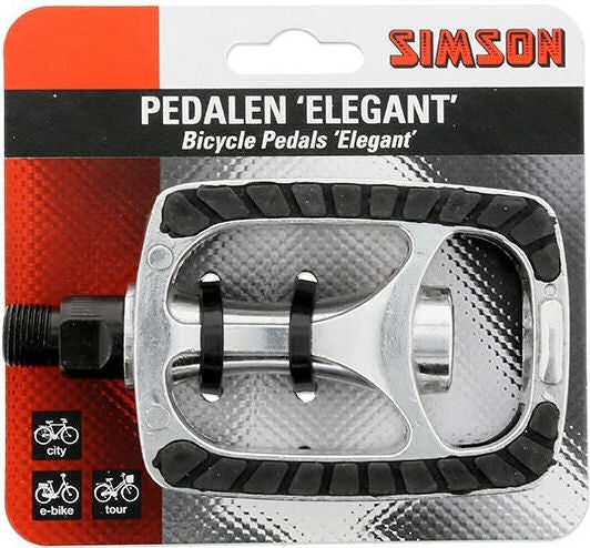 Load image into Gallery viewer, pedalen set Elegant 9 16 inch zilver zwart
