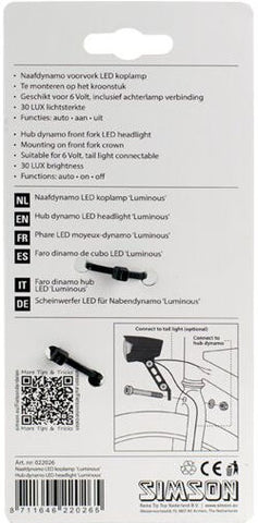 Simson front fork headlight black Luminous hub dynamo on map