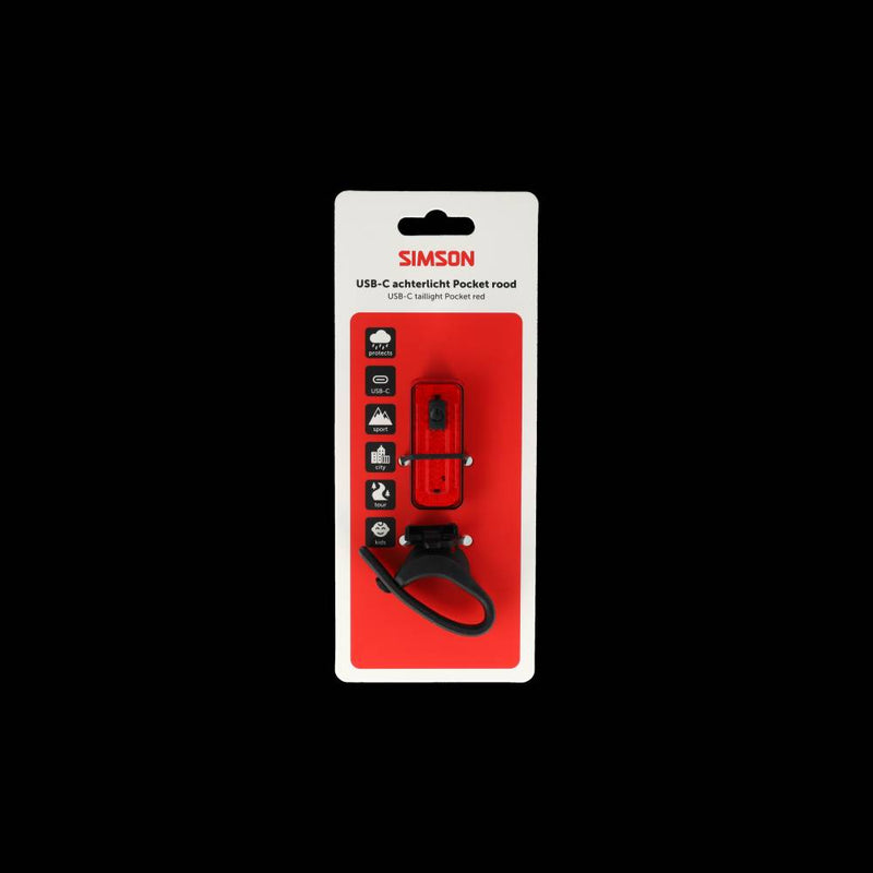 Load image into Gallery viewer, Simson usb-c led lamp pocket rood
