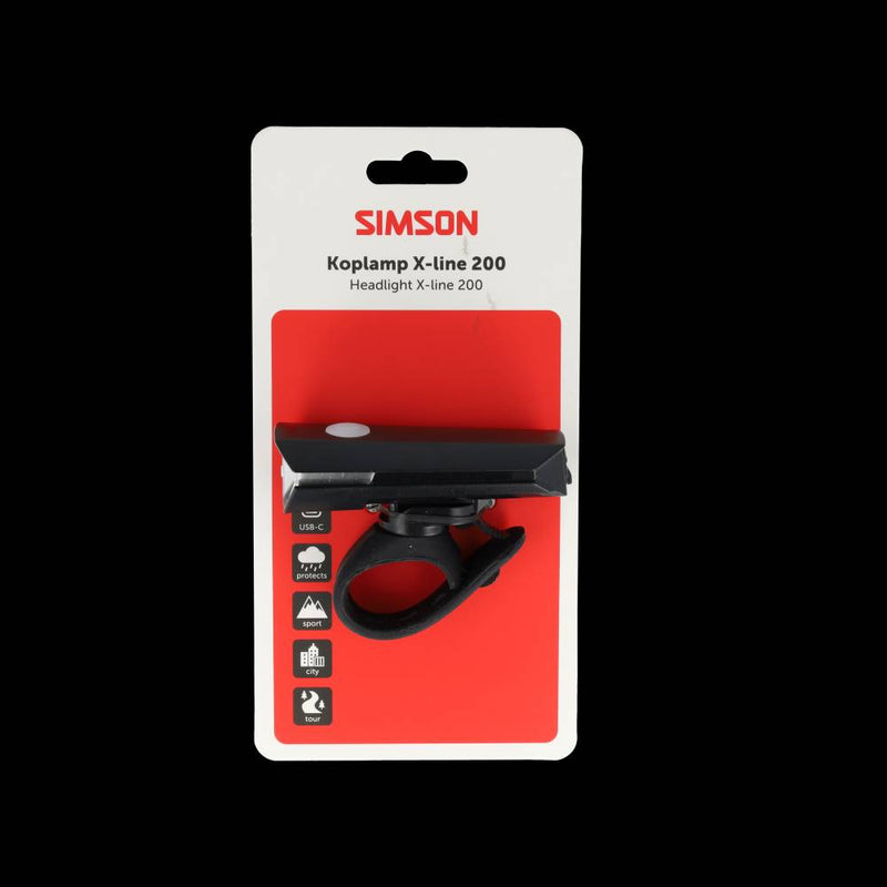 Load image into Gallery viewer, Simson koplamp aurora x-line 200 - usb-c oplaadbaar
