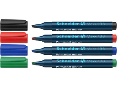 Schneider maxx 133 permanentmarker beitel punt etui a 4 stuks