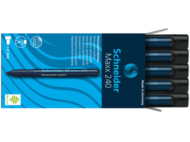 Schneider marker maxx 240 permanent ronde punt zwart. doos a 10 suks