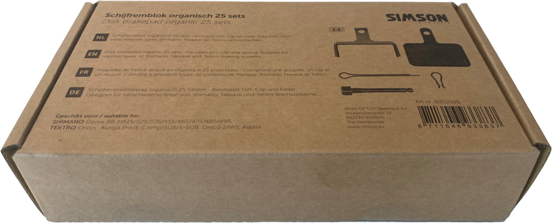 Load image into Gallery viewer, Simson schijfremblok organisch shimano tektro bulk (25 sets)

