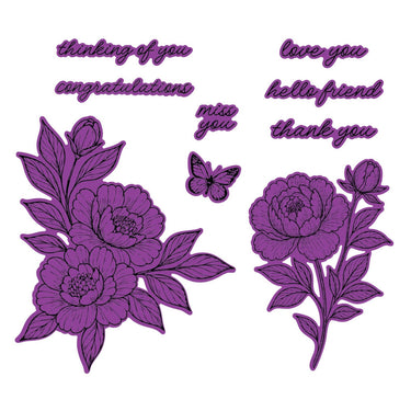 Spellbinders • simon hurley create. etched dies sketched peonies