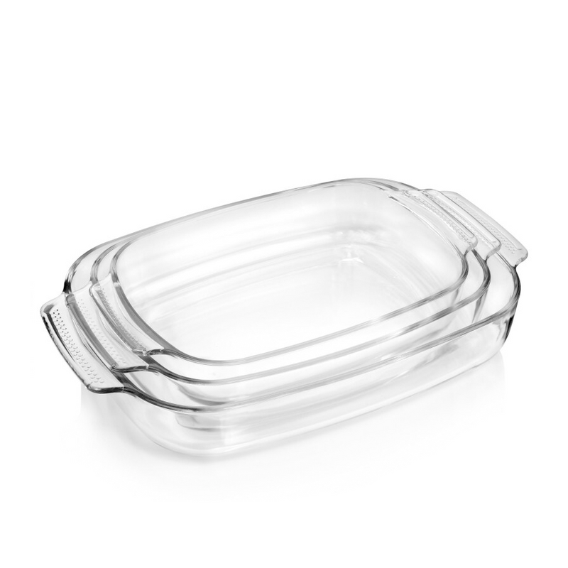 Load image into Gallery viewer, Sänger ovenschaalset glas rechthoekig 3-delig
