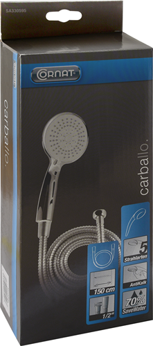 Cornat doucheset carballo 5s chroom-wit - sa330595
